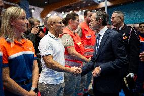 Michel Barnier and Bruno Retailleau at 130th "Congres National des Sapeurs-Pompiers de France" - Macon