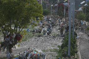 Aftermath Of Nepal Flood Leaves Trail Of Plastic Behind