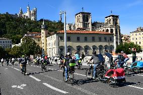 Participants For The First Bike Festival In Lyon