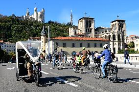 Participants For The First Bike Festival In Lyon