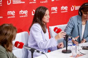 Queen Letizia At Presentation Of New National Radio Service - Madrid