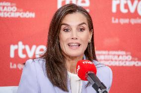 Queen Letizia At Presentation Of New National Radio Service - Madrid