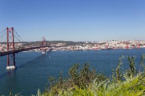 Cristo Rei A Symbol Of Gratitude And Iconic Religious Tourism Destination Overlooking Lisbon