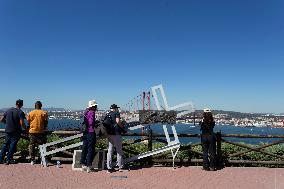 Cristo Rei A Symbol Of Gratitude And Iconic Religious Tourism Destination Overlooking Lisbon