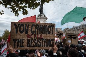 Rally In Paris In Support Of Lebanon And Palestine