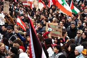 Rally In Paris In Support Of Lebanon And Palestine