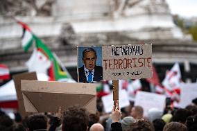 Rally In Paris In Support Of Lebanon And Palestine