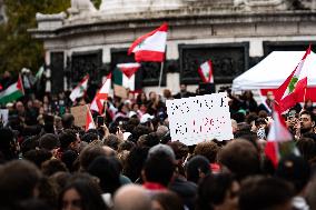 Rally In Paris In Support Of Lebanon And Palestine