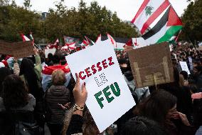 Rally In Paris In Support Of Lebanon And Palestine