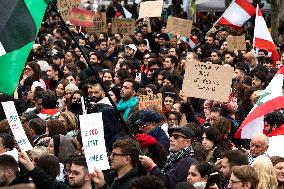 Rally In Paris In Support Of Lebanon And Palestine