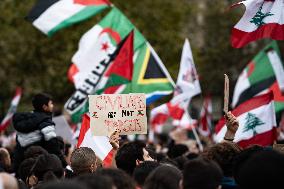 Rally In Paris In Support Of Lebanon And Palestine