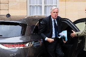 Michel Barnier Holds Meeting With Union Representatives - Paris