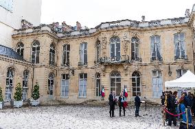 Michel Barnier Holds Meeting With Union Representatives - Paris