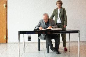 Actor Udo Kier Signs On Golden Book In Cologne Town Hall