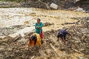 After Flooding Of The Nakhu River In Lalitpur, Nepal.