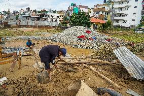 After Flooding Of The Nakhu River In Lalitpur, Nepal.