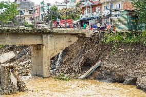 After Flooding Of The Nakhu River In Lalitpur, Nepal.