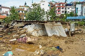 After Flooding Of The Nakhu River In Lalitpur, Nepal.