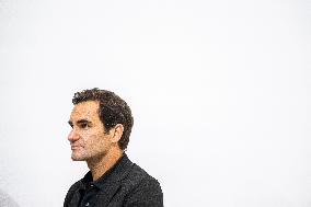 Roger Federer At UNIQLO Press Conference - Paris