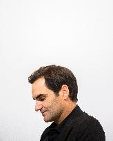 Roger Federer At UNIQLO Press Conference - Paris