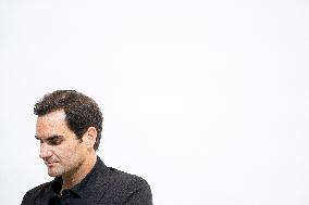 Roger Federer At UNIQLO Press Conference - Paris