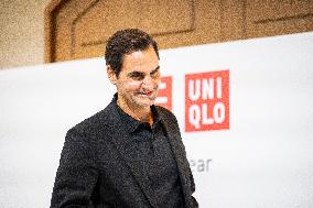 Roger Federer At UNIQLO Press Conference - Paris