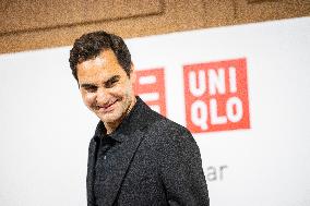 Roger Federer At UNIQLO Press Conference - Paris