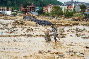 After Flooding Of The Nakhu River In Lalitpur, Nepal.