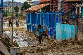 After Flooding Of The Nakhu River In Lalitpur, Nepal.