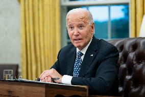 President Biden Recieves Briefing on Repsonse to Hurricane Helene