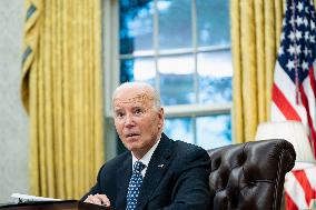 President Biden Recieves Briefing on Repsonse to Hurricane Helene