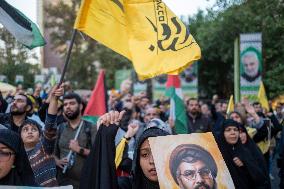 Iran-Protest Against Killing Hassan Nasrallah In Tehran