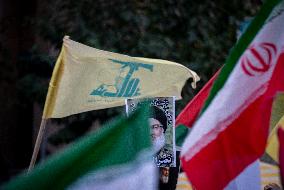 Iran-Protest Against Killing Hassan Nasrallah In Tehran