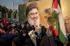 Iran-Protest Against Killing Hassan Nasrallah In Tehran