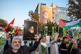 Iran-Protest Against Killing Hassan Nasrallah In Tehran