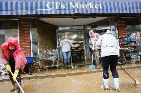 Hurricane Helene Damage At North Carolina Small Business