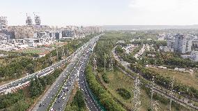 Congestion on The Xi 'an Section of the Baotou - Maoming Expressway in Xi 'an