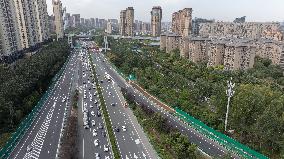 Congestion on The Xi 'an Section of the Baotou - Maoming Expressway in Xi 'an