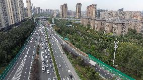 Congestion on The Xi 'an Section of the Baotou - Maoming Expressway in Xi 'an