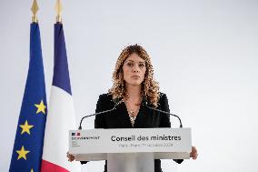 Maud Bregeon At Weekly Cabinet Meeting Press Conference - Paris