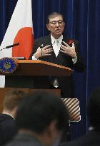 New Japan PM Ishiba holds 1st press conference