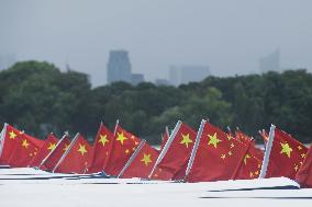 West Lake Flags Fly in Hangzhou