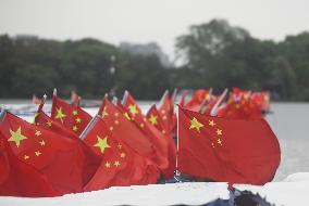 West Lake Flags Fly in Hangzhou