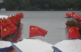 West Lake Flags Fly in Hangzhou