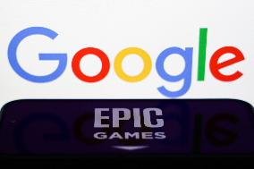 Google And Epic Games Photo Illustrations