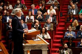 PM Barnier General Political Declaration At National Assembly - Paris