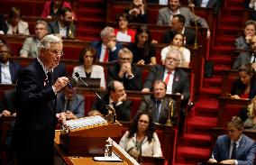 PM Barnier General Political Declaration At National Assembly - Paris