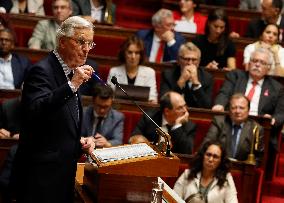 PM Barnier General Political Declaration At National Assembly - Paris