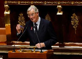 PM Barnier General Political Declaration At National Assembly - Paris