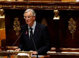 PM Barnier General Political Declaration At National Assembly - Paris